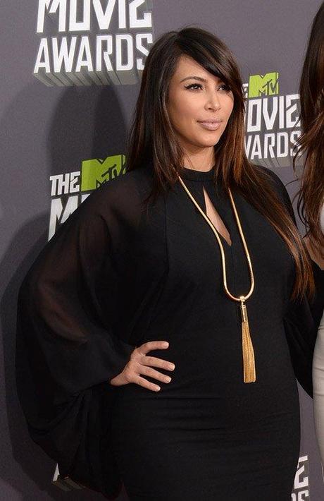 Kim Kardashian wearing Saint Laurent at the 2013 MTV Movie...