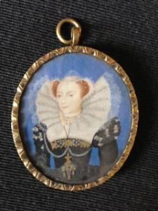 Victorian copy of a Nicholas Hilliard original of Mary Queen of Scots by George Perfect Harding. 