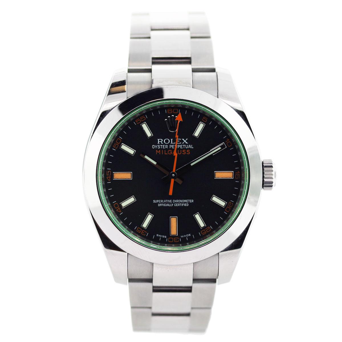 Rolex Milgauss 116400 GV Green Crystal 50th Anniversary Edition, used rolex, pre owned milgauss