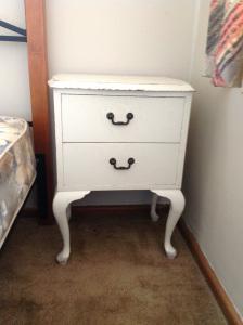 This Mum Rocks Op Shop Showoff White bedside table