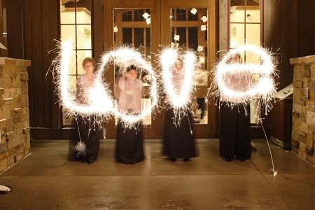 sparklers at wedding