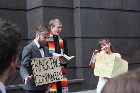 Mock Wedding Illustrates Misguided Marriage Between Fracking Industry and Environmental Groups
