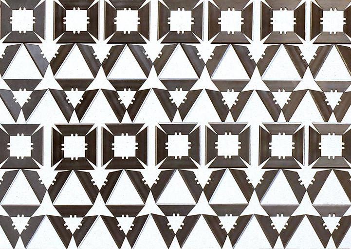 Razor Blades and raffle tickets make multiples into Mesmerizing Patterns foundobjects