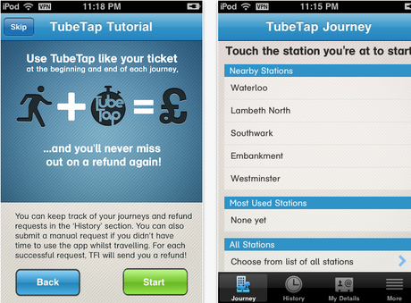 Tube was late? Claim your fare from TFL using TubeTap iPhone app