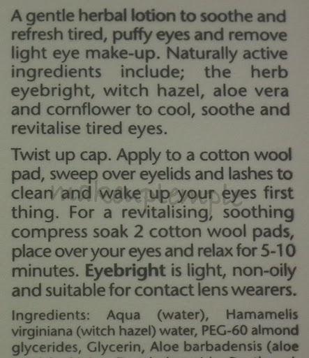 Product Reviews: Liz Earle: Liz Earle Eye Bright Soothing  Eye Lotion Review