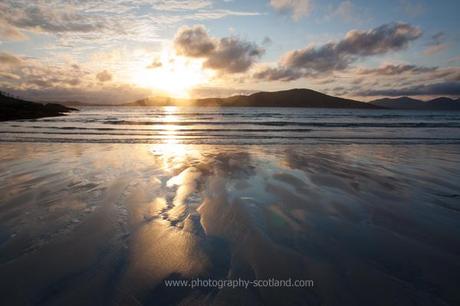 Photo - dusk on Luskentyre beach, Harris, Outer Hebrides, Scotland