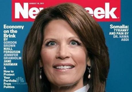 The Queen of Crazy? Michele Bachmann wide-eyed on the cover of Newsweek