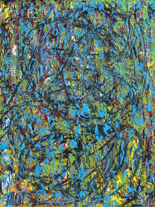 Dans le jardin - Bleu  40x30  Oil on canvas 11-2009