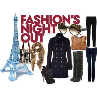 Fashions Night Out - Paris Fall by lauramoodley featuring a wool shawlBurberry double breasted coat$1,470 - stylebop.comGoldsign faded jeans$235 - boutique1.comCurrent/Elliott cuffed jeans$67 - theoutnet.comThomas Wylde heel boots$736 - aloharag.comBetsey Johnson black stiletto heels$135 - heels.comMICHAEL Michael Kors leather cross body handbag$512 - my-wardrobe.comYves Saint Laurent wool shawl$819 - mytheresa.comSunglasses$350 - felicedee.comMERCI GUSTAVE Eiffel Tower Jean-Paul€59 - colette.fr