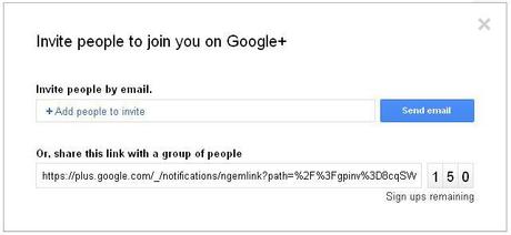 Invite to Google+