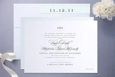 Black and white wedding invitation