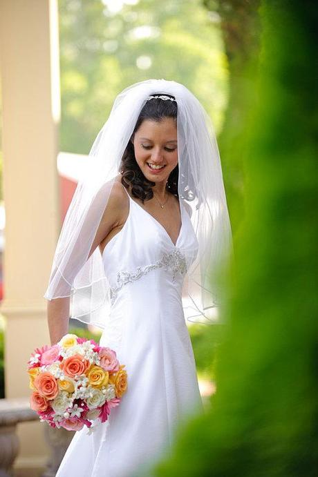 Bridal boquet of stephanotis, roses, and gerbera daisies