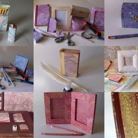 Hand marbled paper & applications - Vortici di indigo | marbling - Paper/Books on ArtFire