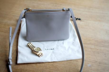 My little pearl grey Céline Trio bag
