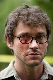 You wouldn't shoot a guy with blood-stained glasses, would you?