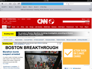 CNN homepage showing contradicting reports (via @journtoolbox)