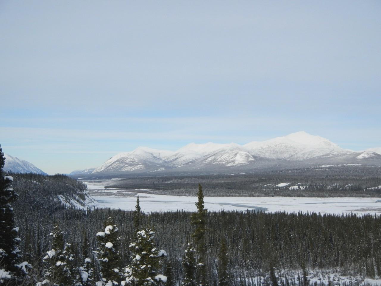 Kluane River running frozen