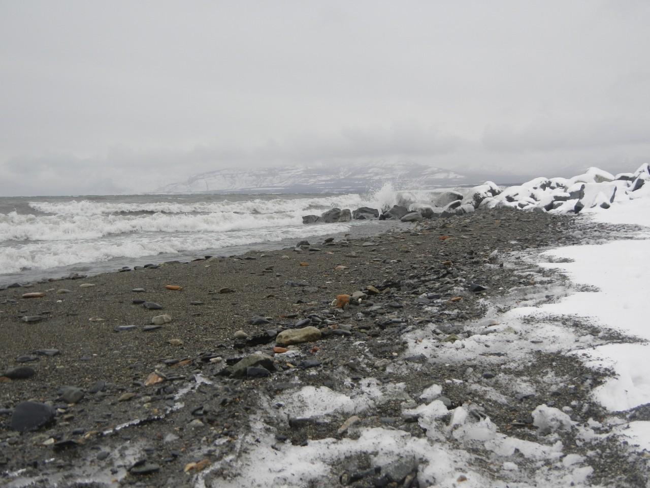 Kluane Lake in a winter Storm