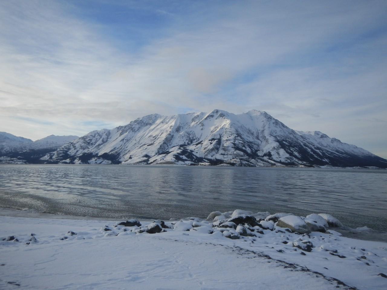 Kluane Lake with still water