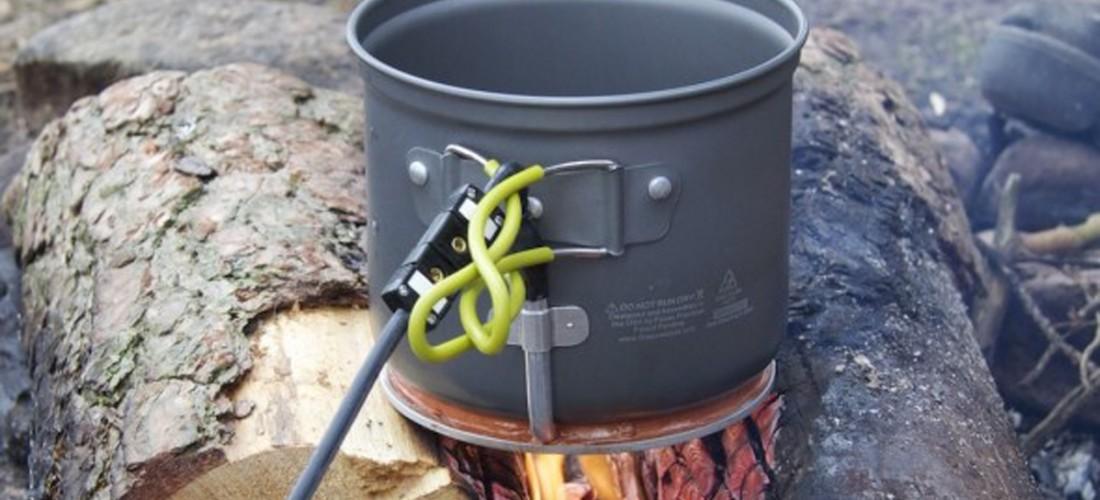 The PowerPot uses thermoelectric energy to turn heat and water into electricity. The PowerPot uses no moving parts and can charge a cellphone in 60-90 minutes. (Credit: Courtesy Technology Venture Development)