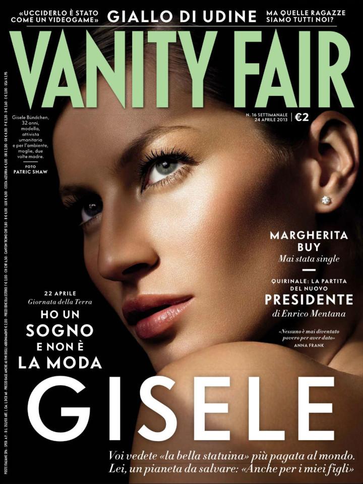 Cover- Gisele Bundchen by Patric Shaw for Vanity Fair Italy April 2013