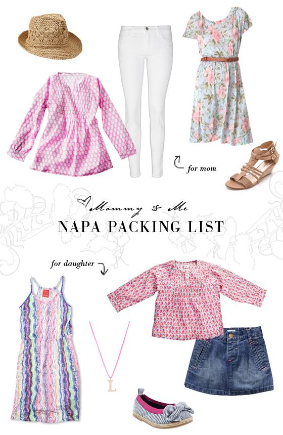 small shop: mommy & me Napa packing list