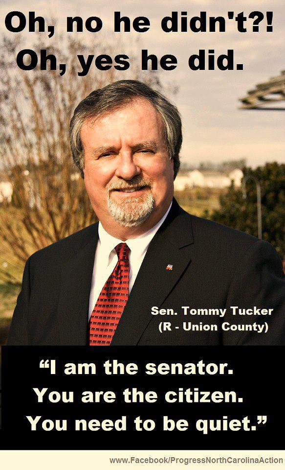 Senator Tucker (R-NC) - get over yourself