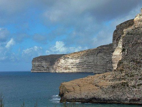 Cliffs near Xlendi in Gozo, Malta