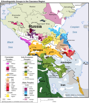 A map depicting the diversity in Ethno-Linguistic groups in the Caucasus region. Check out this link for a list of tribal unions and clans in Chechnya.