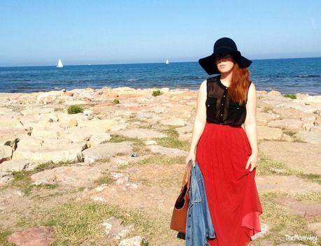 Rust Maxi, mediterranean Sea, outfit