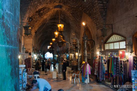 Main entrance of the souk, directly looking at the best copper ornament in the region, with fascinating ceiling as well as corridor's decoration