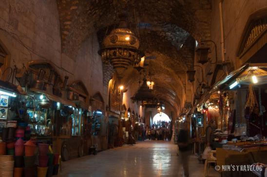 Souk al-Shouneh, built in 1546. Currently functions as a market for trades and traditional handicrafts of Aleppine art. 