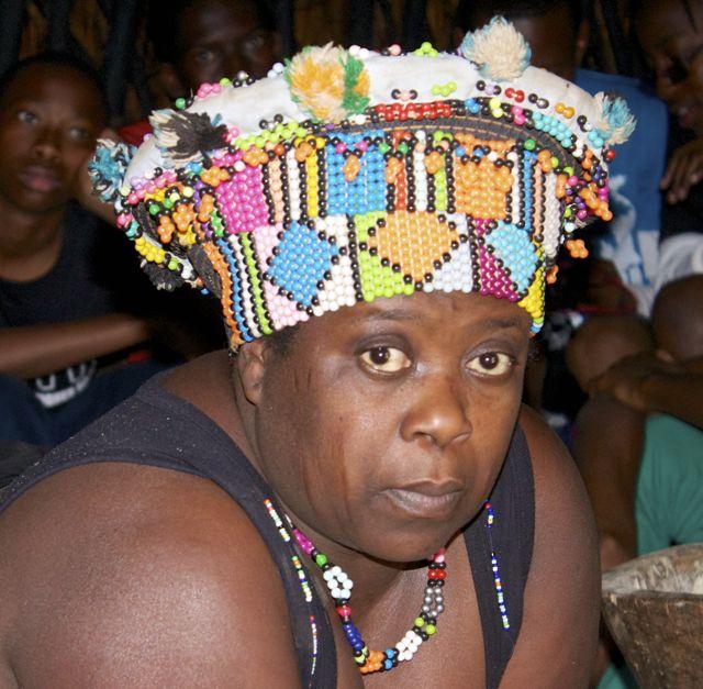 Zulu woman wearing a hat showing that she is married.