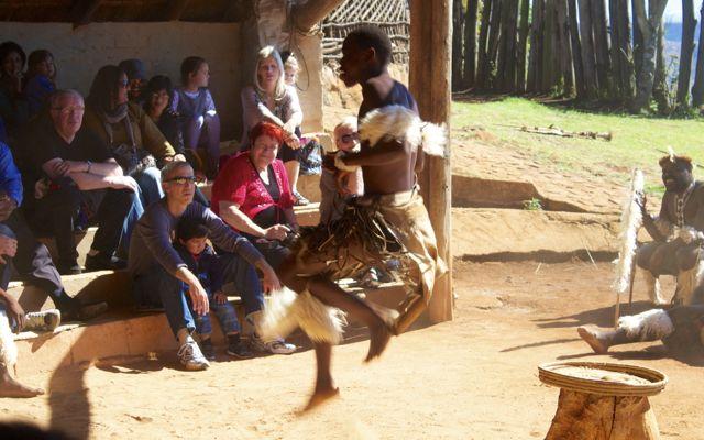 Zulu dance performance in a village near Durban.