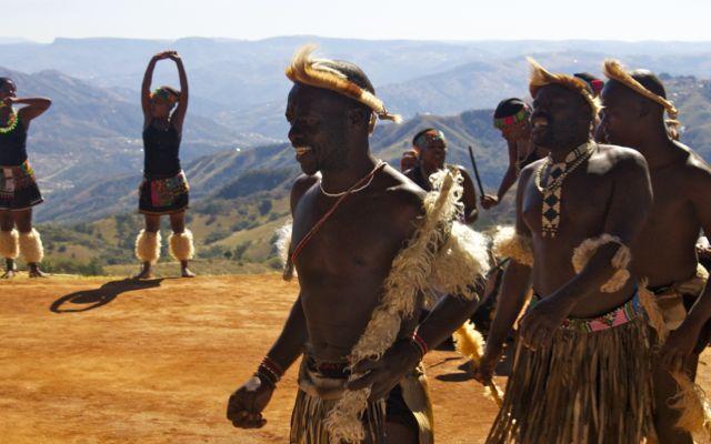 Zulu dance performance in a village near Durban, South Africa