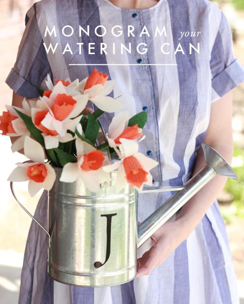 Monogramed watering can
