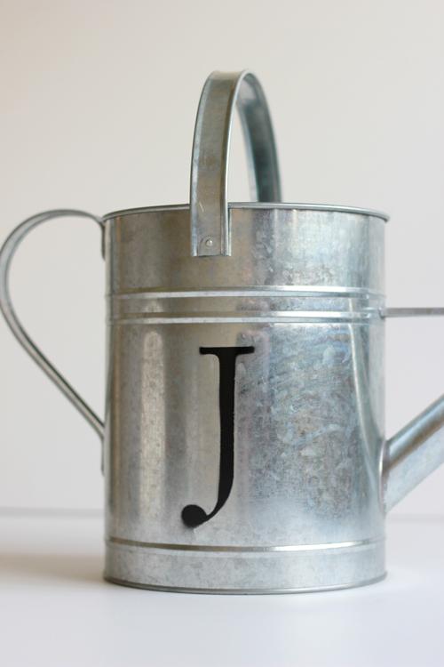 Monogramed watering can