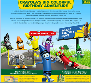 Enter to Win a Trip for 4 to Crayola’s Big Colorful Birthday Adventure‏!