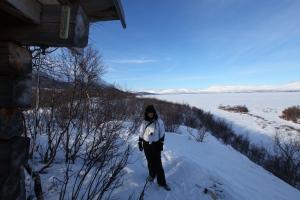 Me at the bird observatory by the Lake, Abisko National Park