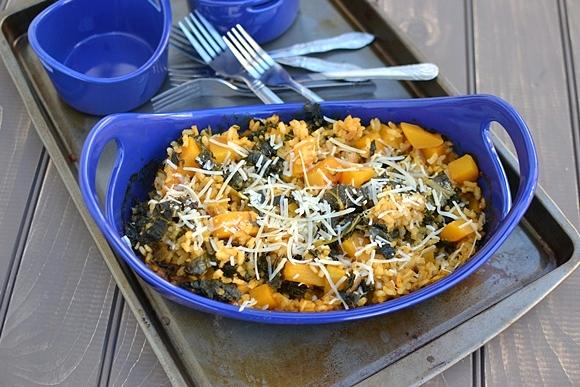Baked Risotto with Butternut Squash & Kale