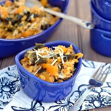 Baked Risotto with Butternut Squash & Kale