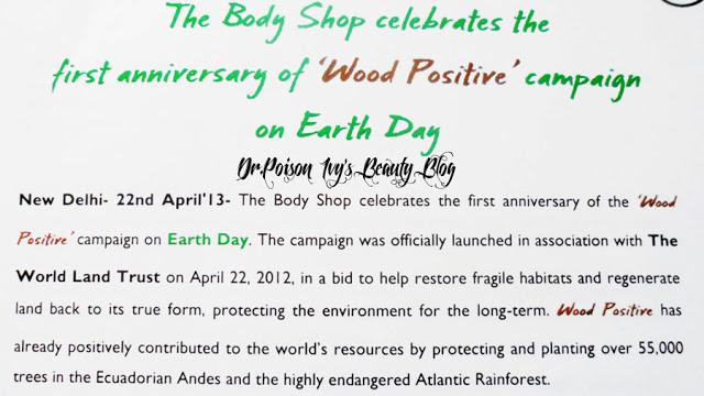The Body Shop Wood Positive Campaign On Earth Day