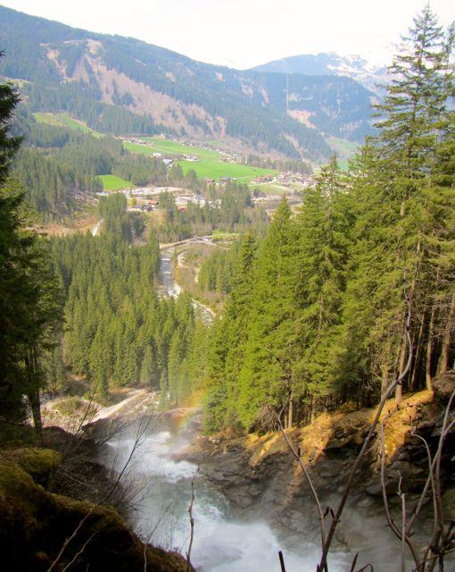 View over Hohe Tauern National Park from Krimml Waterfall
