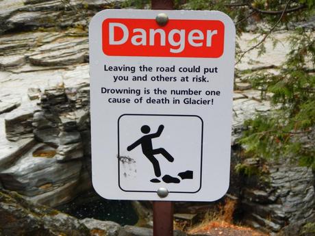 Danger Sign at Glacier