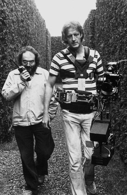Stanly Kubrick and Garrett Brown (inventor and operator of Steadicam) on the set of The Shining (1980)1