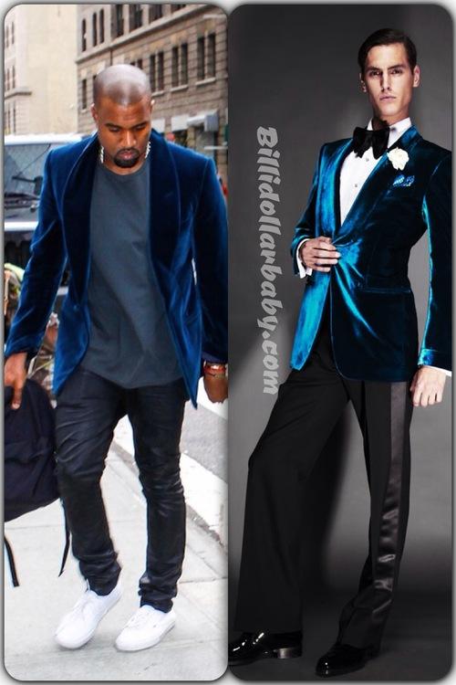 Kanye West out and About in NYC Wearing a Tom Ford Velvet... - Paperblog