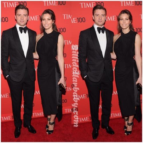 Jessica Biel and Justin Timberlake in Tom Ford at the Time 100...