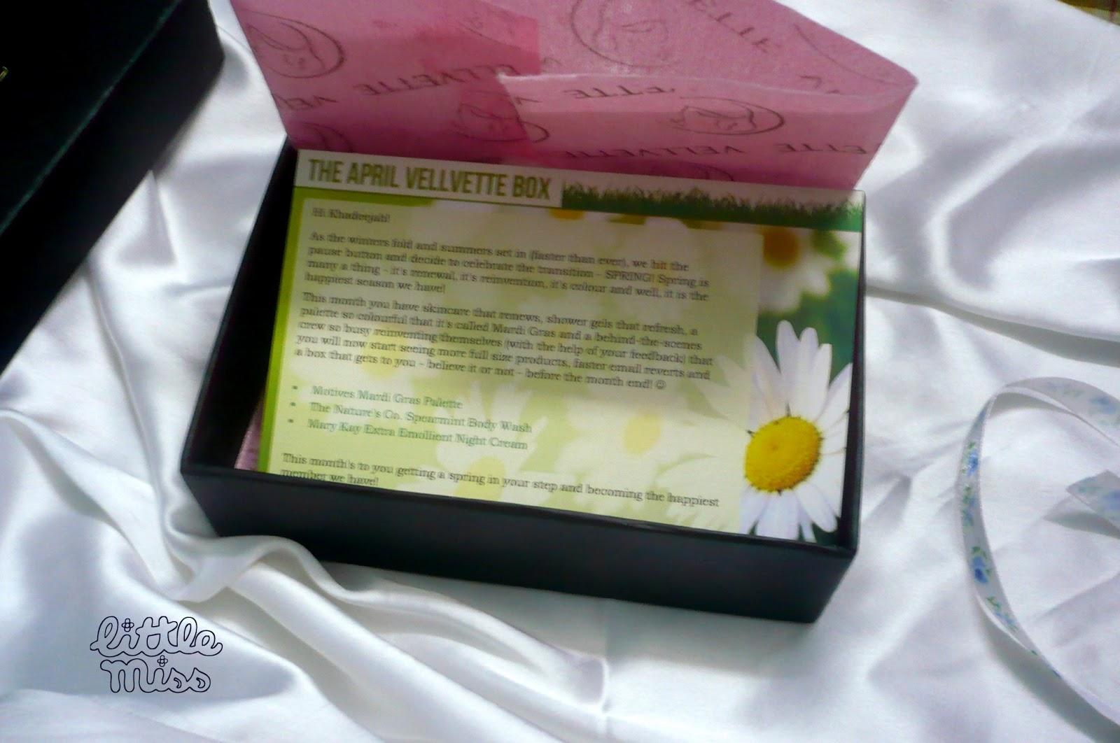 My April 2013 Vellvette Box !