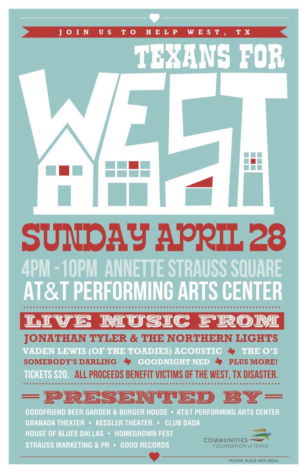 Support the Texans For West benefit concert
