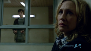 Norma giving Norman voluntary silent treatment.  He will someday take out the 'voluntary' part that equation.